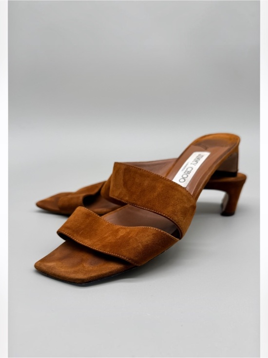 Jimmy Choo Shoes - Jimmy Choo Rori Suede Slide Mules Tan Women’s Size 38.5